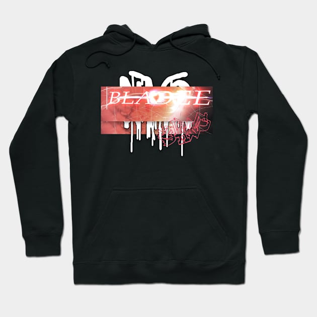 Black graphic hoodie with bold artistic text design, perfect for casual wear. Cozy and stylish sweatshirt for everyday use.