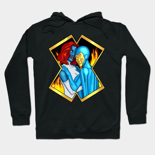 Black hoodie with colorful graphic art design, featuring a vibrant illustration, perfect for casual wear.