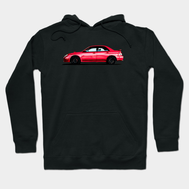 Black hoodie with red sports car graphic, casual style, cotton material, ideal for car enthusiasts and everyday wear.