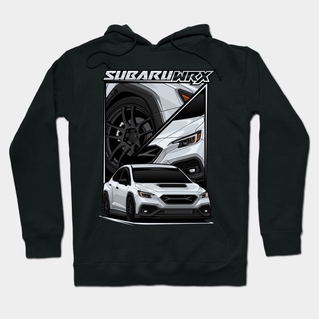 Black hoodie with car graphic, featuring sleek white sports car design. Perfect for automotive enthusiasts.