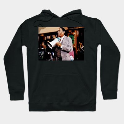 Black hoodie with a printed graphic, casual style, made from soft cotton, ideal for everyday wear and layering.