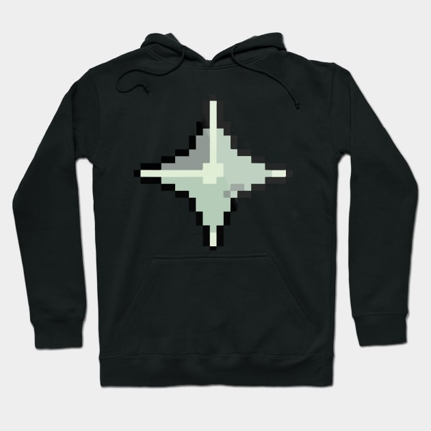 Black pixel star hoodie, unisex casual wear, cozy cotton material, perfect for everyday comfort and style.