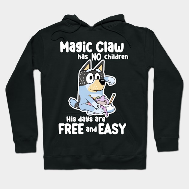 Black hoodie with playful cartoon design and text, featuring a relaxed character. Cozy, casual wear for everyday comfort.
