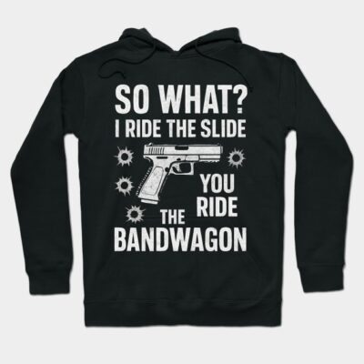 Black hoodie with bold white text and graphic design, casual style, soft material, suitable for everyday wear.