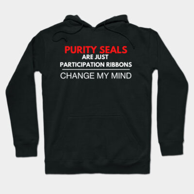 Black hoodie with humorous text print, featuring adjustable drawstring and front pocket, perfect for casual wear.