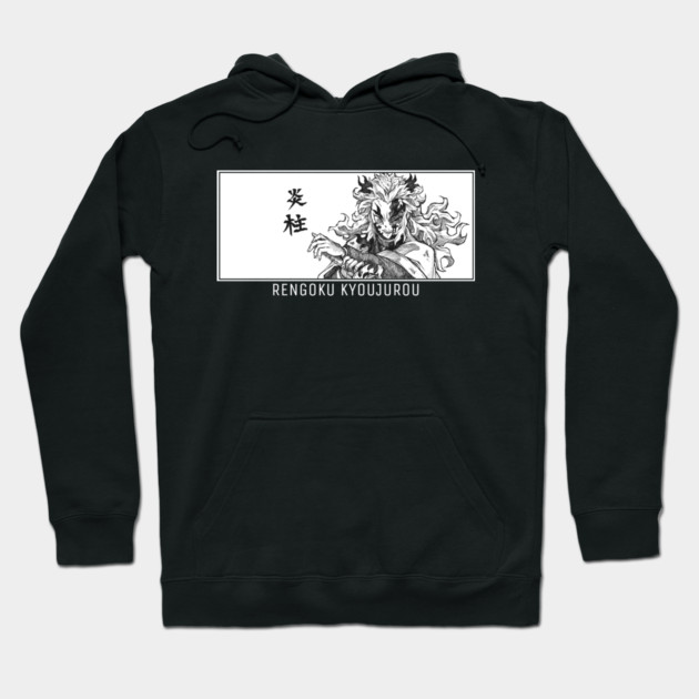 Black anime graphic hoodie featuring detailed illustration, cotton blend, casual wear.