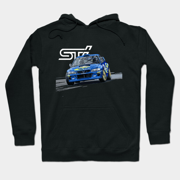Black hoodie featuring a racing car graphic, ideal for casual wear, cotton blend material, unisex style.