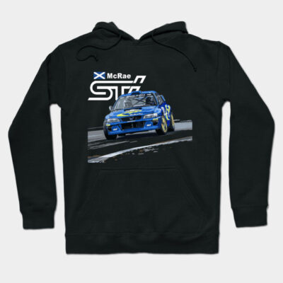 Black hoodie with racing car graphic, sporty design, cotton material, ideal for casual wear.