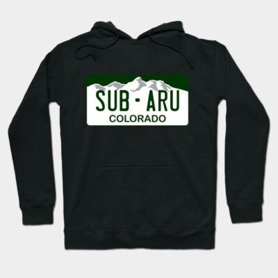 Subaru - Colorado License Plate Hoodie by Explore The Adventure
