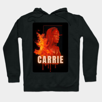 Black hoodie with fiery graphic design and bold text, ideal for casual wear, cotton blend, comfortable and stylish.