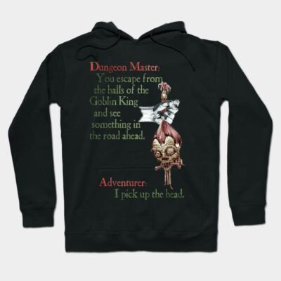 Black fantasy-themed hoodie with "Dungeon Master" text and graphic design; ideal for gaming enthusiasts.