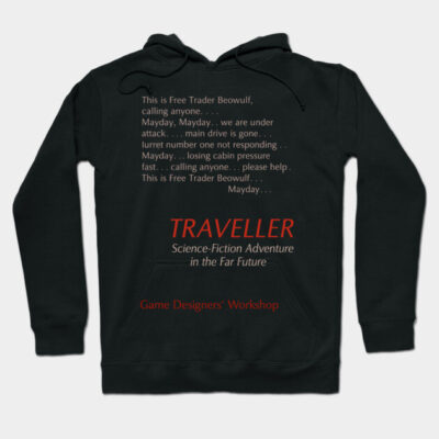 Mayday Signal – Retro Sci-Fi Distress Transmission Hoodie by Frogtitude