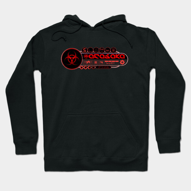 Cyberpunk  - Arasaka Corporation アラサカ社 - in Red Hoodie by Cyber Club Tees