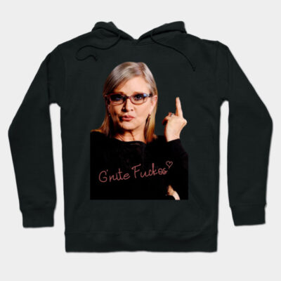 "Black hoodie with bold graphic text design, casual style, comfortable fabric, perfect for everyday wear."