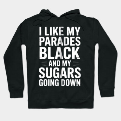 Black hoodie with bold white text, casual style, perfect for everyday wear, made from soft cotton blend fabric.