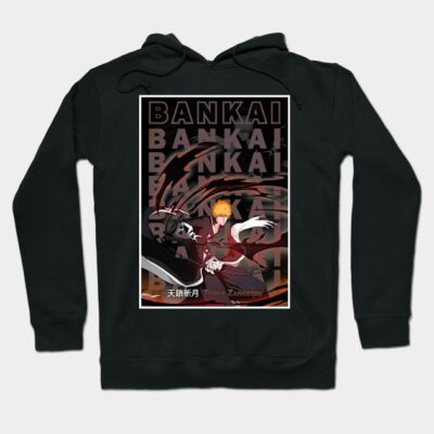 Black anime graphic hoodie featuring dynamic action design, ideal for fans and casual wear, made from soft cotton blend.