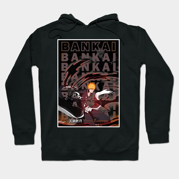 Black anime graphic hoodie featuring dynamic action design, ideal for fans and casual wear, made from soft cotton blend.