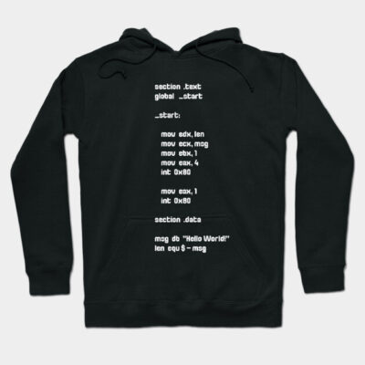 Black hoodie with white coding text design, casual style, perfect for tech enthusiasts, soft cotton material.