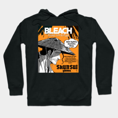Black hoodie featuring anime-inspired graphic design, perfect for casual wear or fans of illustrated fashion styles.