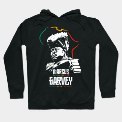 Black hoodie with bold graphic design, featuring text and colorful accents, perfect for casual wear or street style.