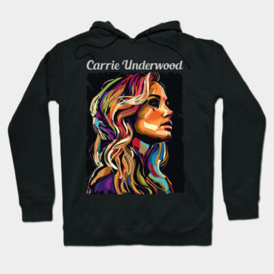 Black hoodie with colorful abstract face design, ideal for casual wear. Comfortable cotton blend material.