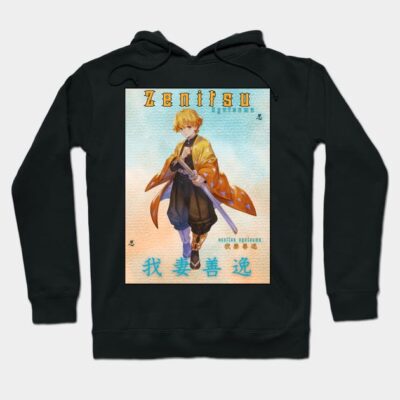 Black anime-themed hoodie featuring a colorful character design, perfect for casual wear and fans of Japanese animation.