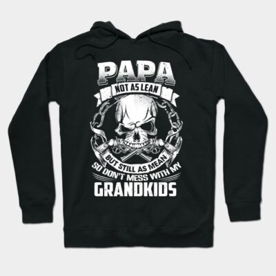 Black hoodie with bold white skull graphic and text design, perfect for casual wear and gifting to grandfathers.