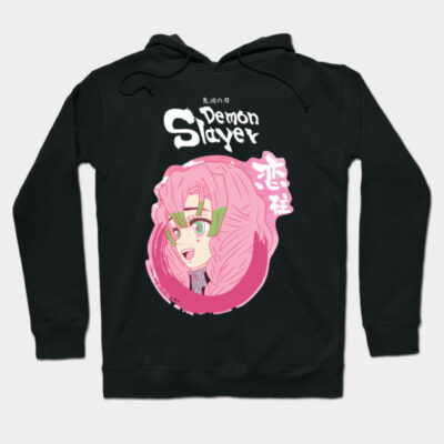 Black anime-themed hoodie with pink graphic design, featuring bold text, ideal for casual wear and pop culture fans.
