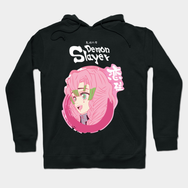 Black anime-themed hoodie with pink graphic design, featuring bold text, ideal for casual wear and pop culture fans.