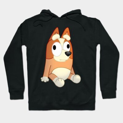 Black hoodie with cartoon dog print, cozy cotton material, casual wear, unisex style, perfect for everyday comfort.