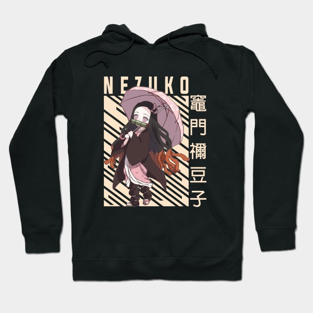 Black anime-themed hoodie featuring character graphic and Japanese text, perfect for casual wear and anime fans.
