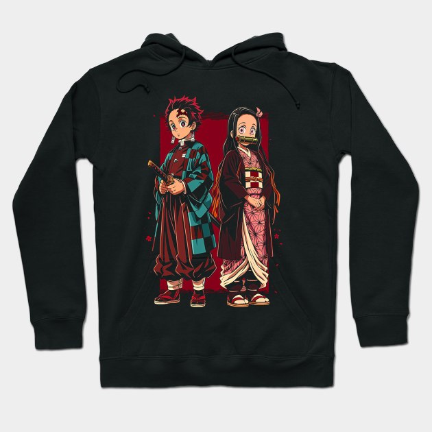 Black hoodie featuring vibrant anime characters, perfect for casual wear. Cotton blend, unisex design, and comfortable fit.