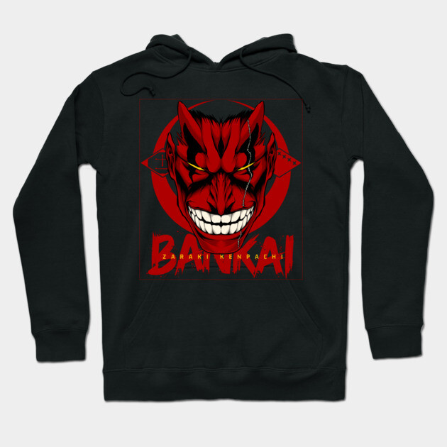 Black hoodie with bold red demon graphic and text design, perfect for casual wear and fans of unique street style.