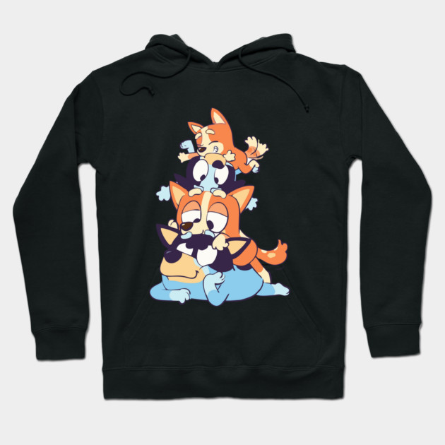 Black hoodie with cartoon dogs design, cozy casual wear, perfect for dog lovers, made from soft cotton blend.