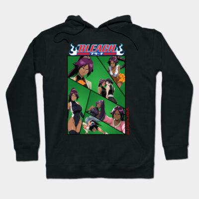 Black anime-themed hoodie featuring colorful graphic design, perfect for casual wear and fans of Japanese animation.