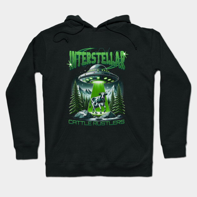 Interstellar Cattle Rustlers Hoodie by ZombieTeesEtc