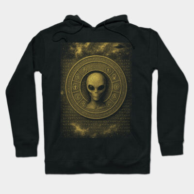 Alien Seal – Ancient Cosmic Language Circle Hoodie by TabuTouch