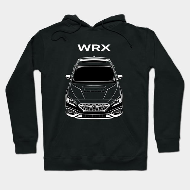 Black WRX hoodie featuring car graphic design, comfortable cotton blend, perfect for casual wear and car enthusiasts.