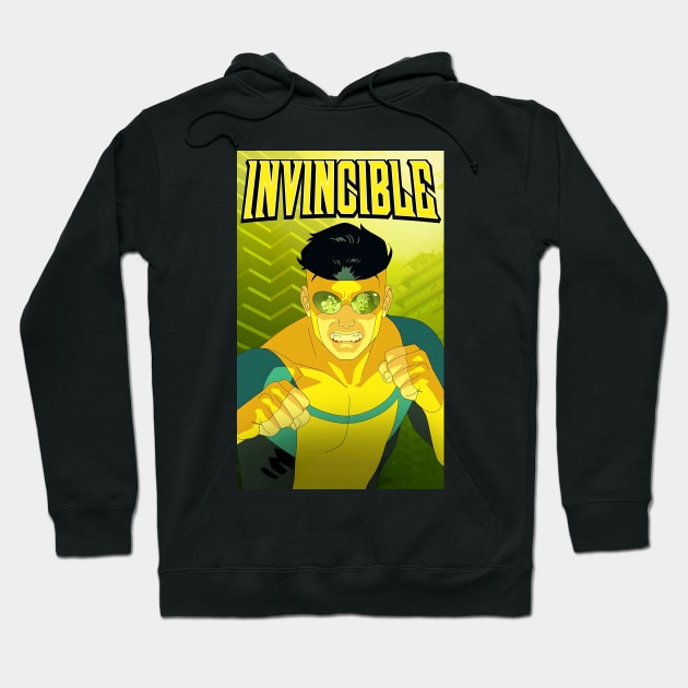 Black hoodie featuring bold comic-style graphic, perfect for casual wear. Comfortable and stylish for everyday use.