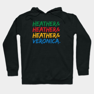 Black hoodie with colorful text design, featuring casual style and soft cotton material, perfect for everyday wear.