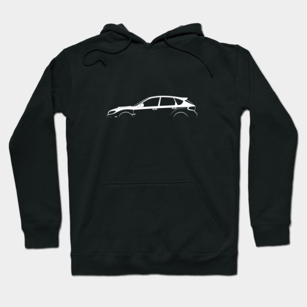 Black hoodie with white car silhouette design, casual wear, cotton blend, unisex, comfortable and stylish.