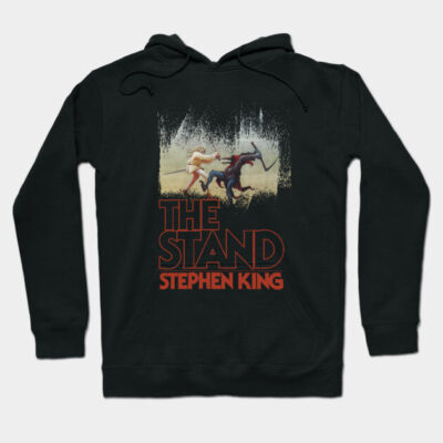 Black "The Stand" hoodie with Stephen King graphic, cotton material, casual style, ideal for fans and everyday wear.