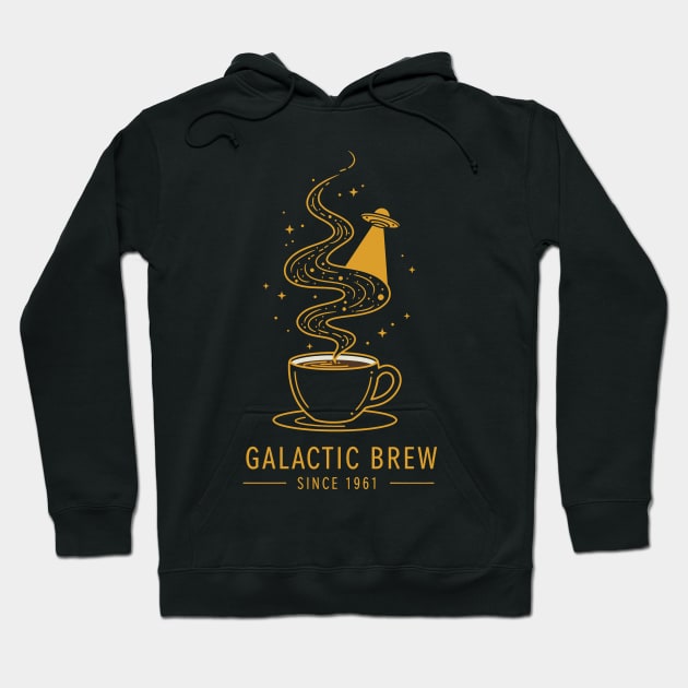 Galactic Brew – Interstellar Coffee Since 1961 Hoodie by Deorbitee