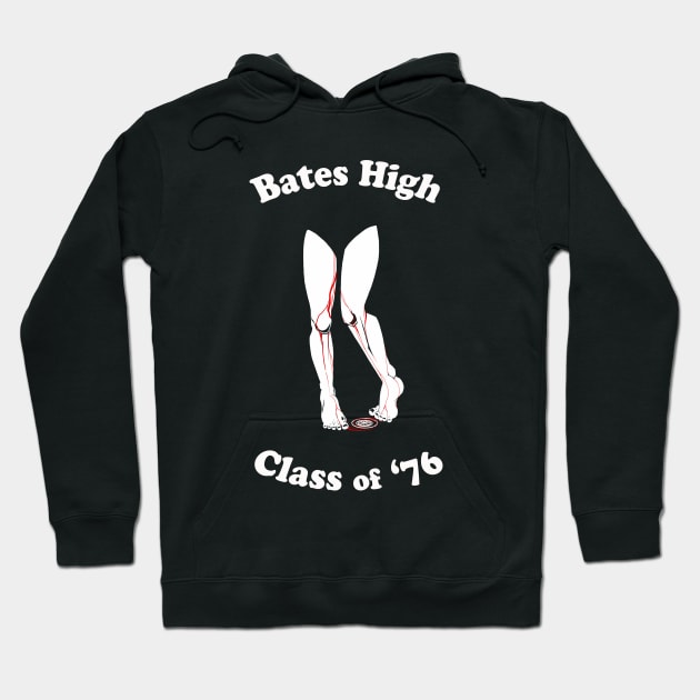 Black Bates High Class of '76 hoodie, graphic design, casual wear, cotton blend, unisex style.