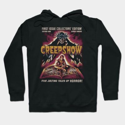 Black "Creepshow" graphic hoodie, horror theme, collectors' edition design, cozy style, perfect for horror fans.