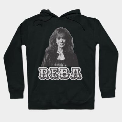 Black cotton hoodie with "REBA" graphic design, casual style, perfect for cool weather comfort and casual outings.