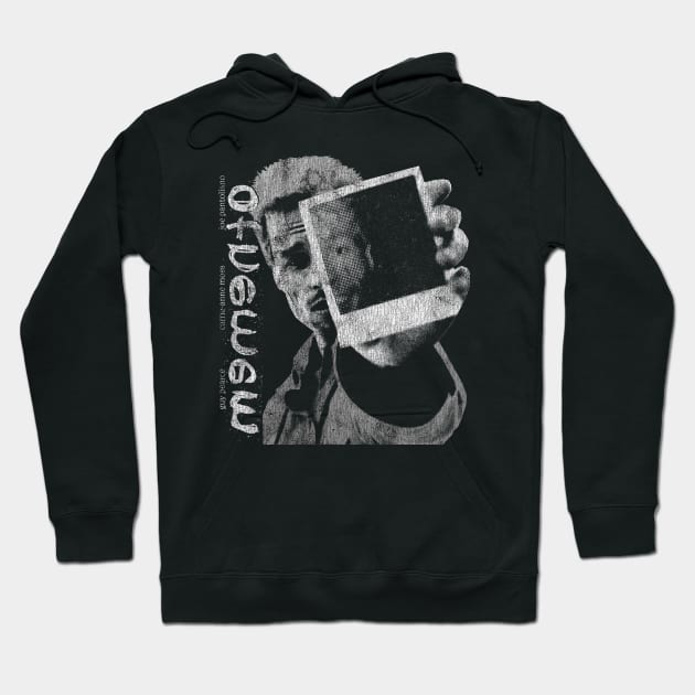 Black hoodie with vintage polaroid graphic design, featuring bold text. Cozy and stylish for casual wear.