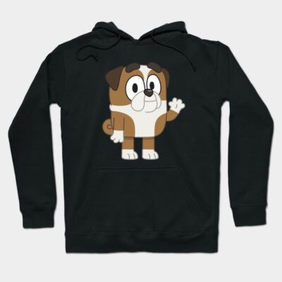 Black hoodie with cute cartoon dog graphic, casual style, cozy cotton blend, perfect for everyday wear.