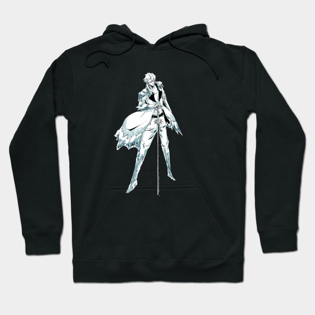 Black hoodie with anime character design, featuring a stylish print. Ideal for casual wear, made from soft cotton blend.
