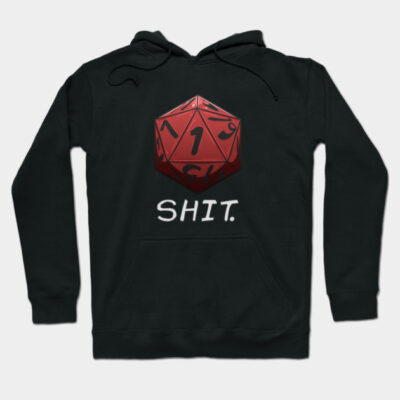 Black hoodie with red dice graphic and playful text, perfect for casual wear and gaming enthusiasts.